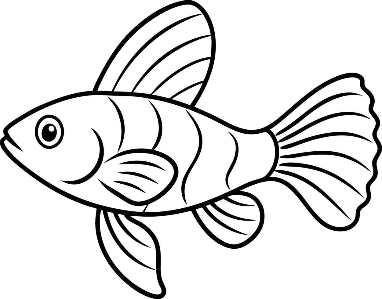 Striking Fish Outline Representation vector