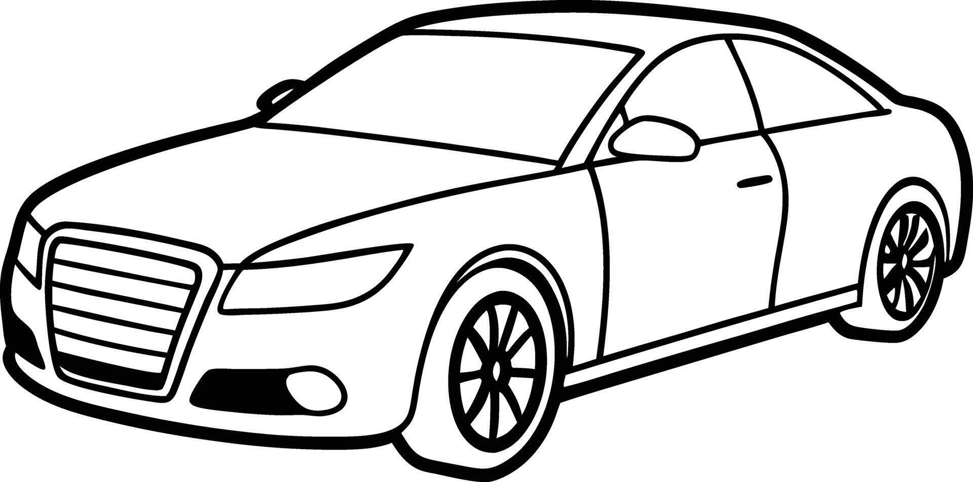 Minimalist Car Drawing vector