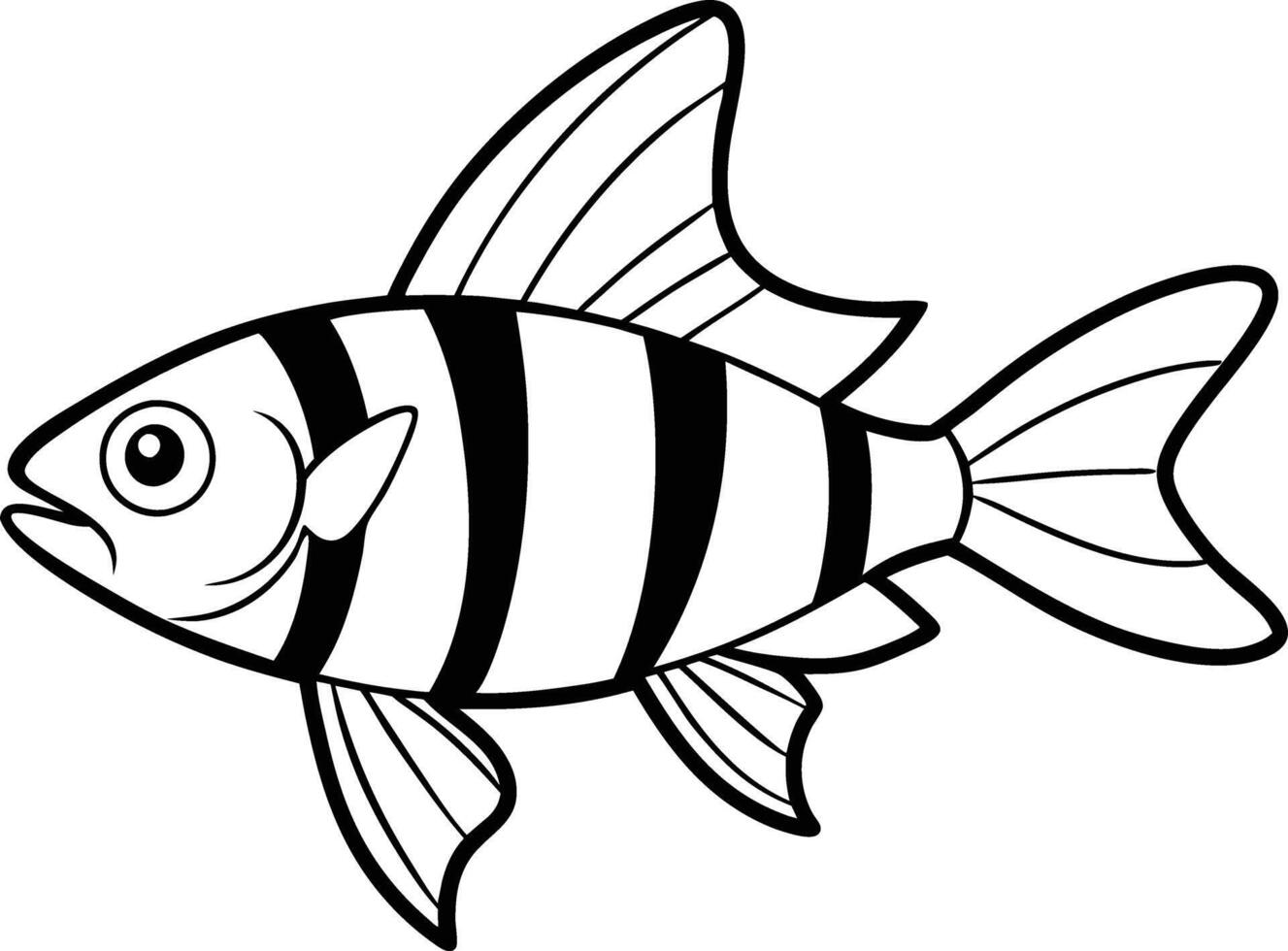 Clean Fish Outline Graphic vector