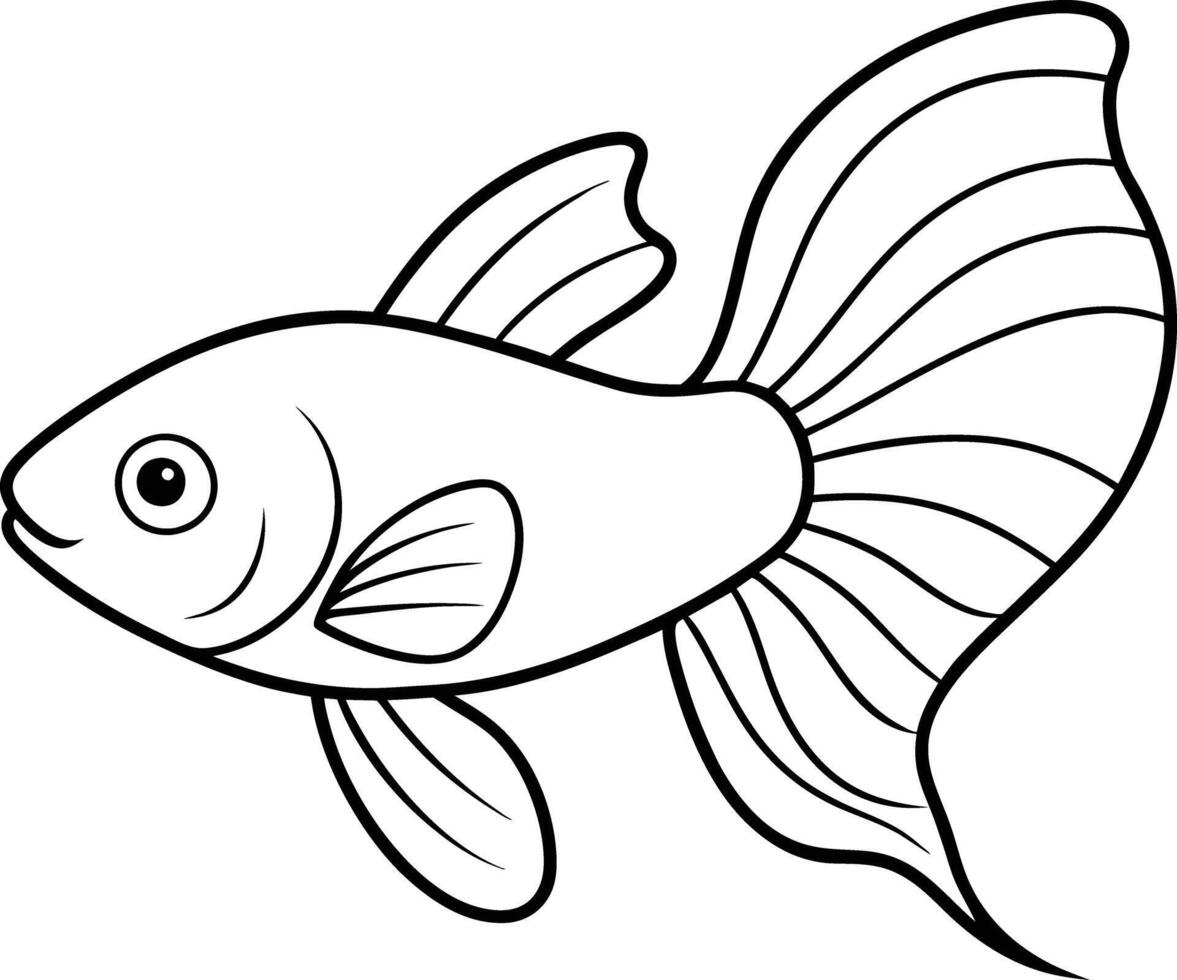 Unique Fish Outline Presentation vector