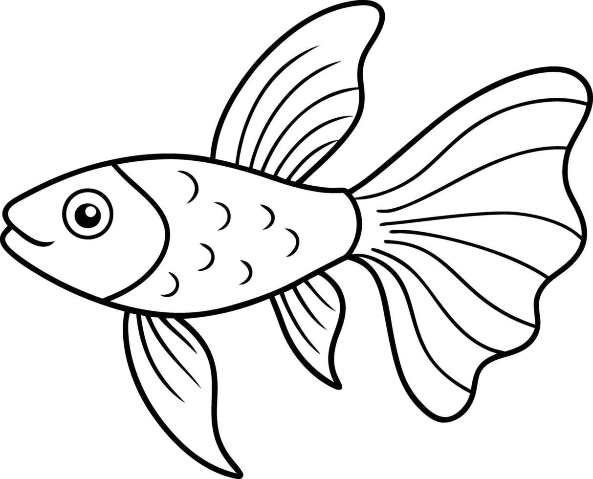 Artistic Fish Outline Creation vector