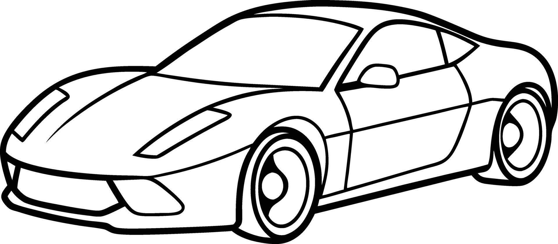 Clean Car Line Drawing vector