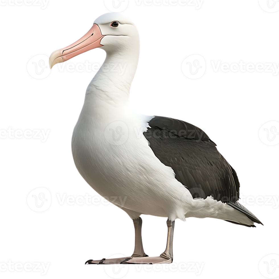 White-capped Albatross Standing with a Transparent Background png