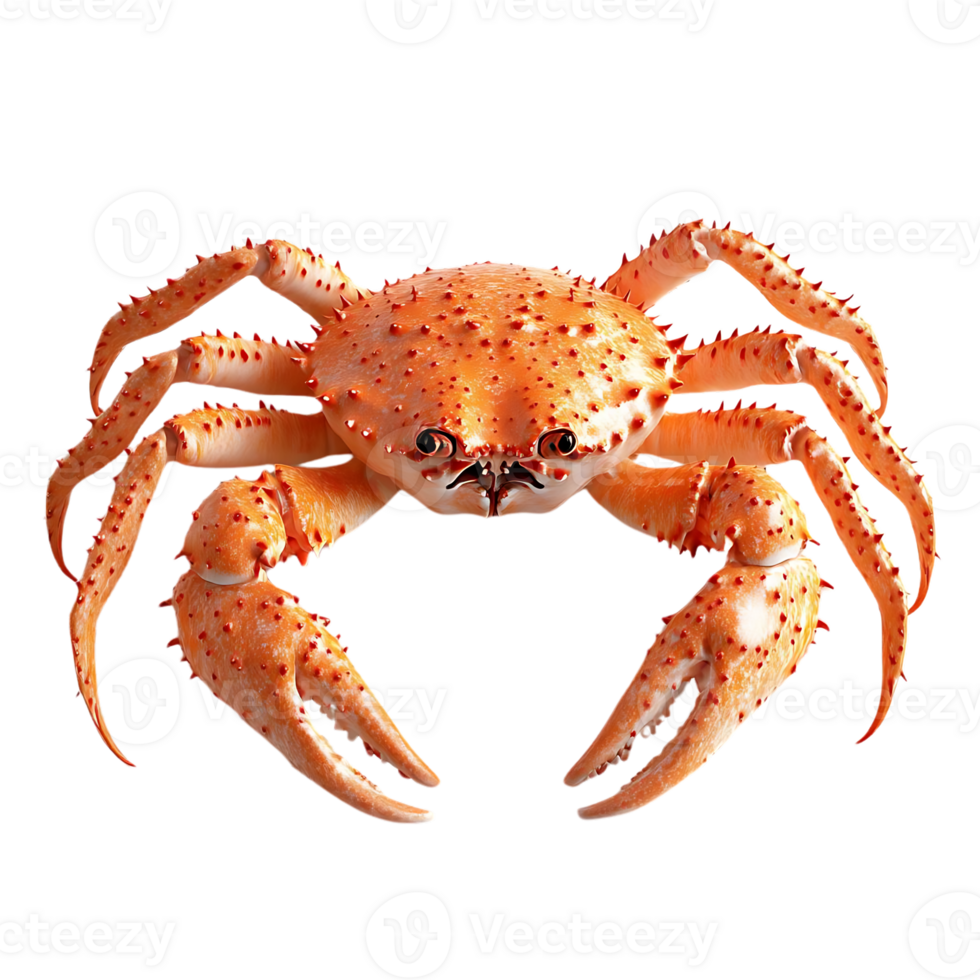 A Close-Up View of a Red King Crab with Transparent Background png