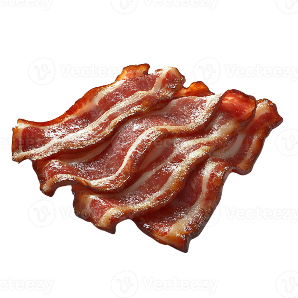Crispy Bacon Strips with a Transparent Background - A Delicious and Versatile Ingredient for Any Meal png