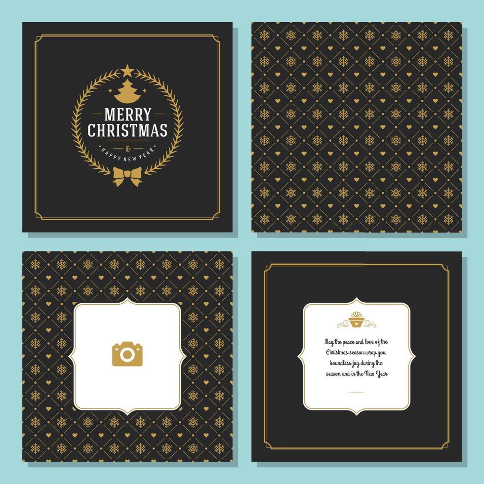 Christmas greeting card design and pattern background vector