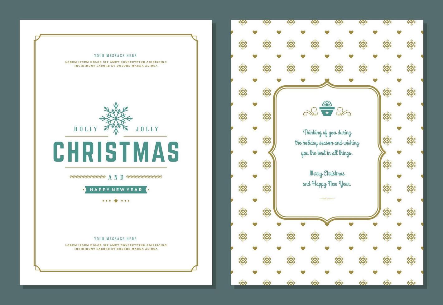Christmas greeting card design template with quote label illustration vector