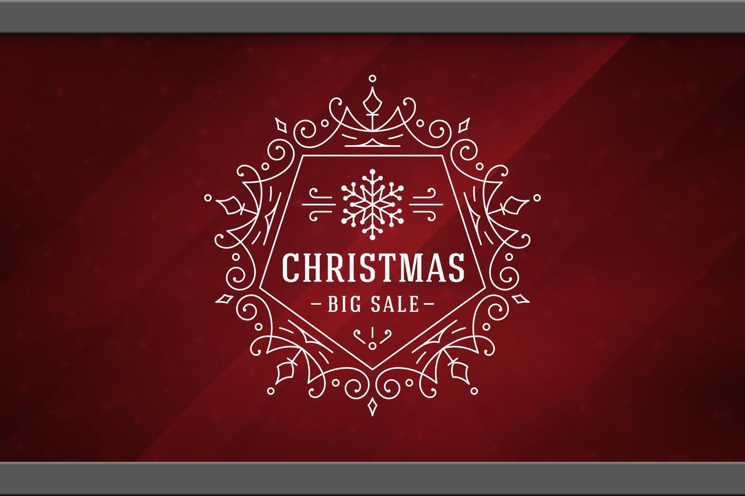 Christmas sale sticker label design on window background illustration. vector