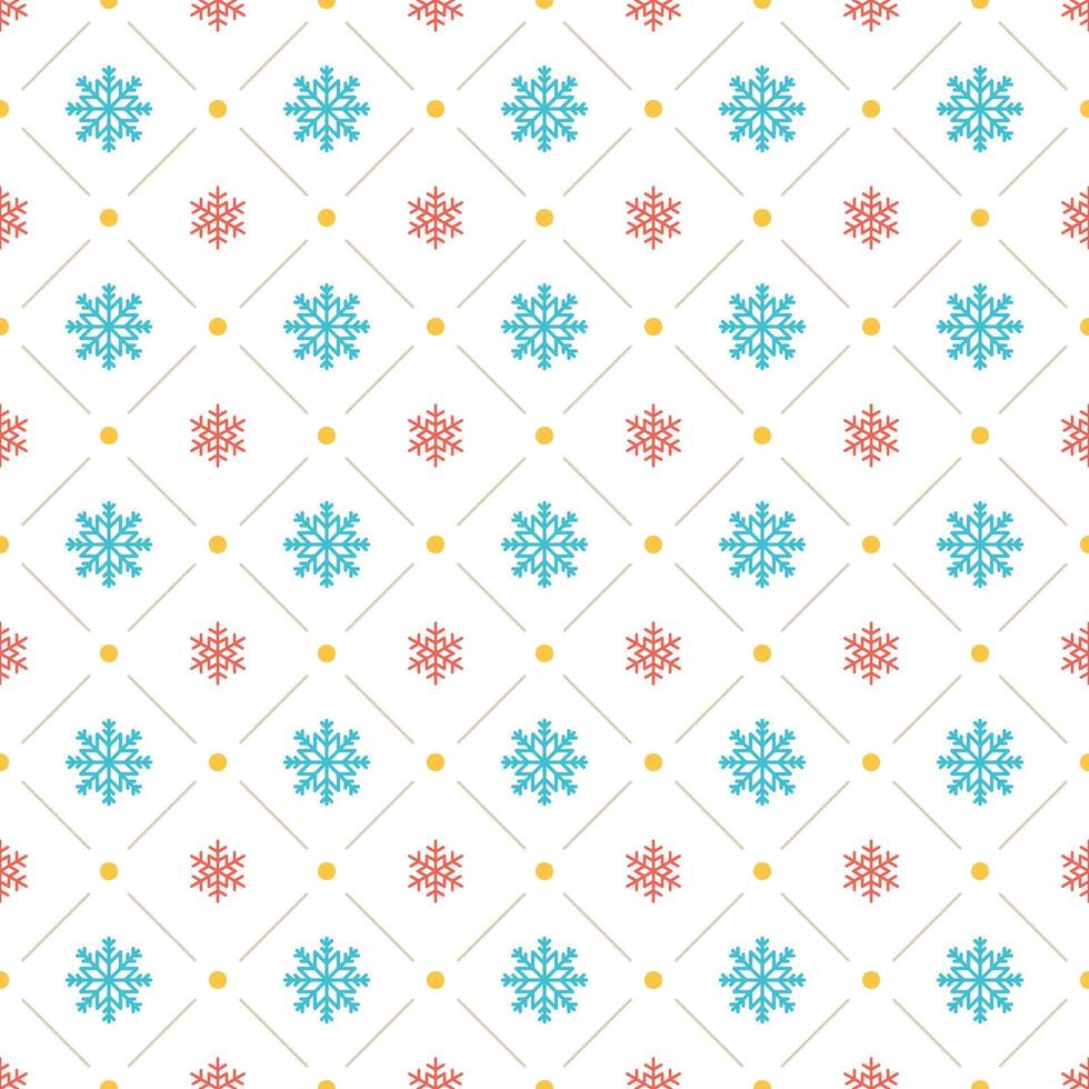 Christmas pattern with snoflakes background design vector