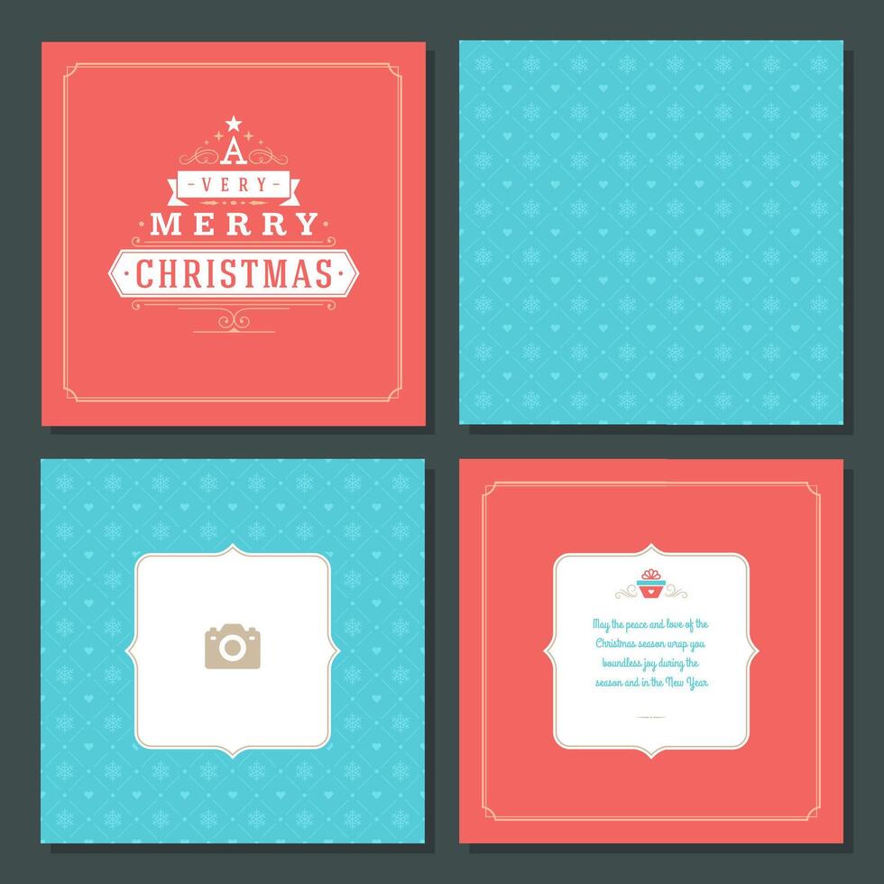 Christmas greeting card design and pattern background vector
