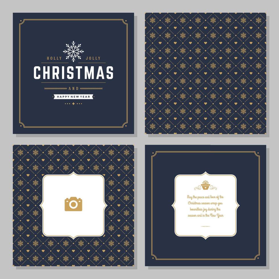 Christmas greeting card design and pattern background vector