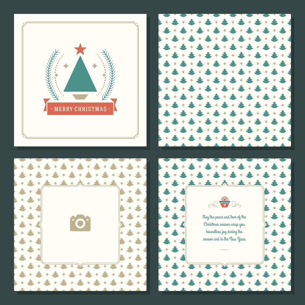Christmas greeting card design and pattern background vector