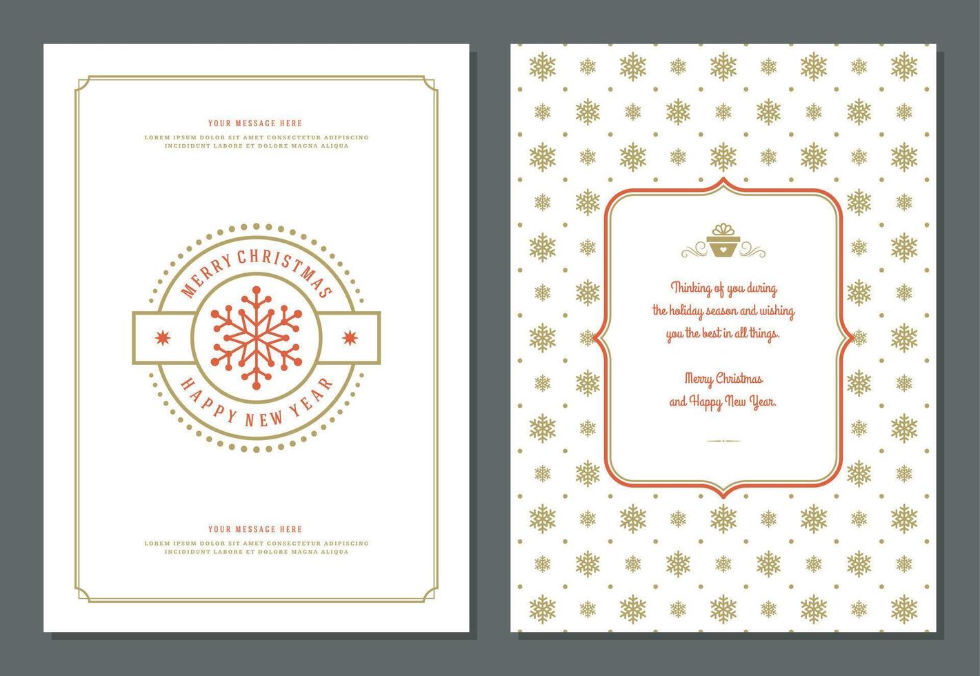 Christmas greeting card design template with quote label illustration vector