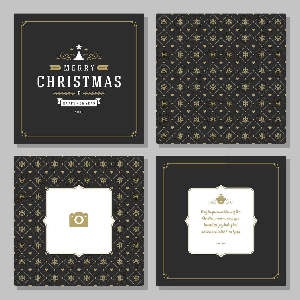 Christmas greeting card design and pattern background vector