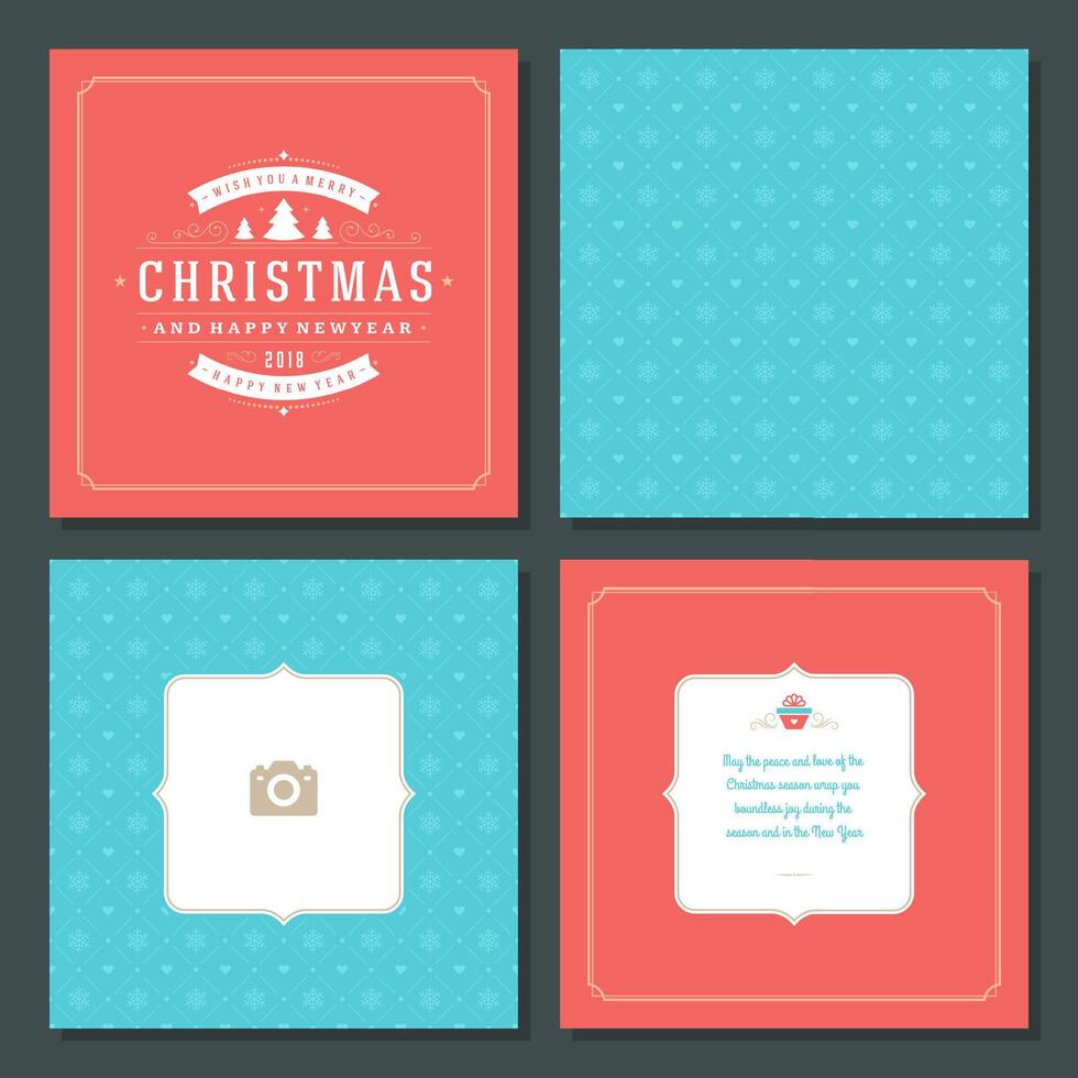 Christmas greeting card design and pattern background vector