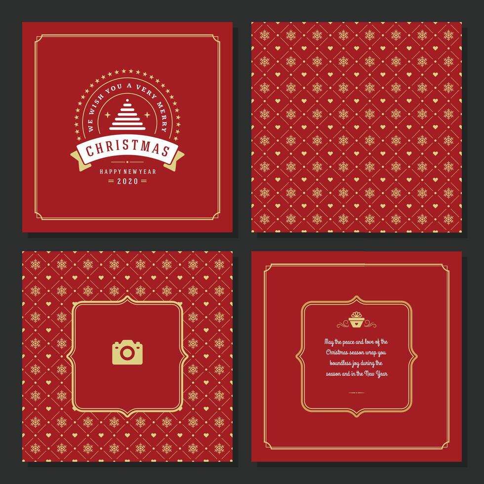 Christmas greeting card design and pattern background vector