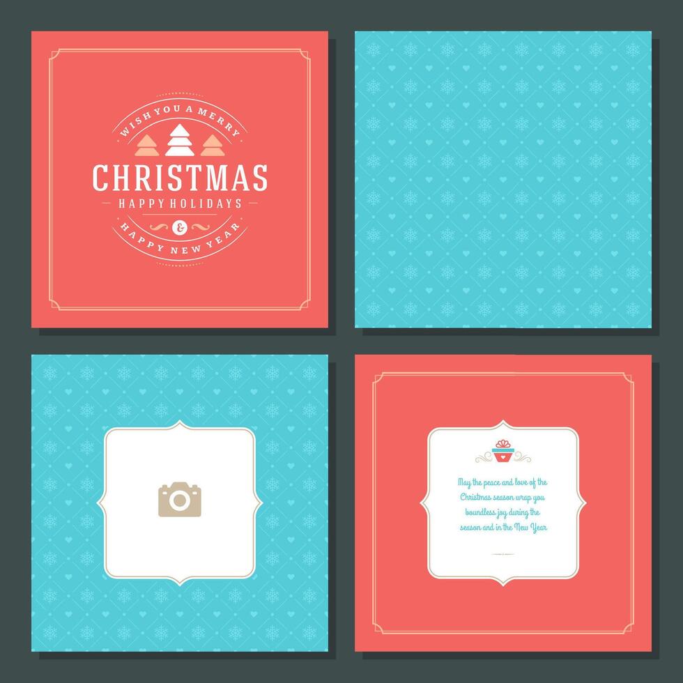 Christmas greeting card design and pattern background vector