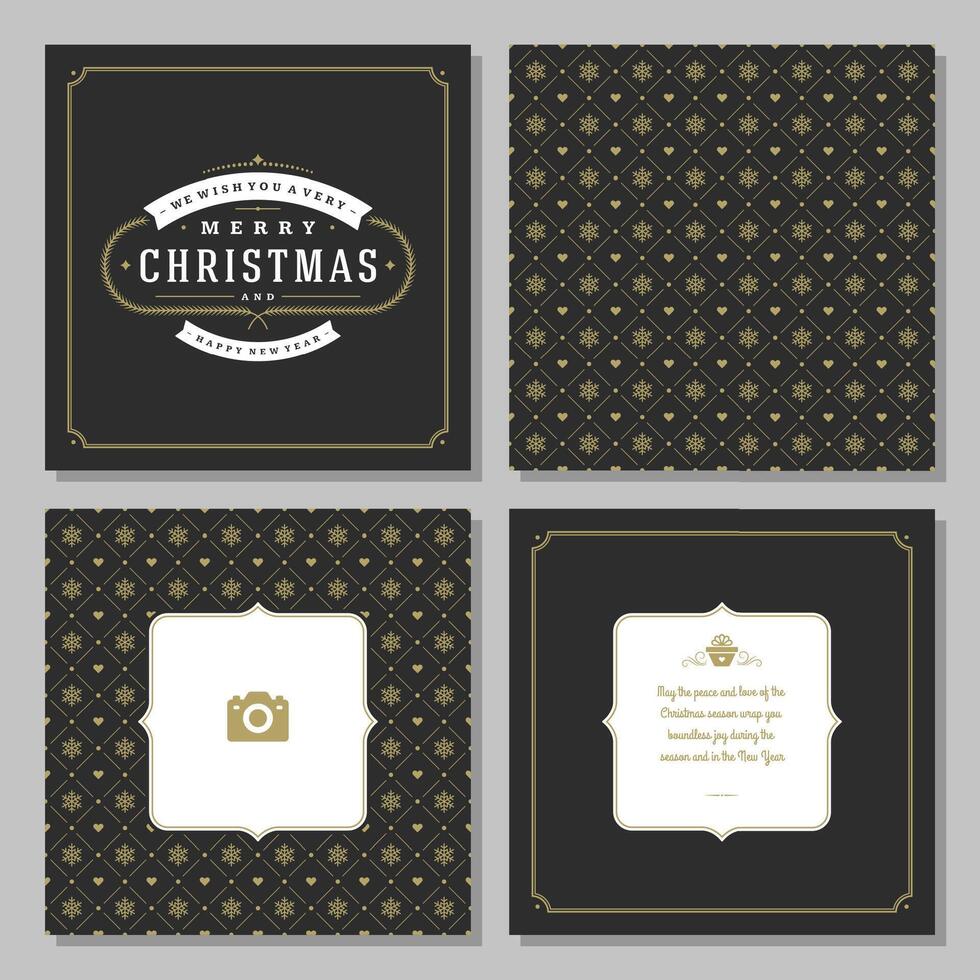 Christmas greeting card design and pattern background vector