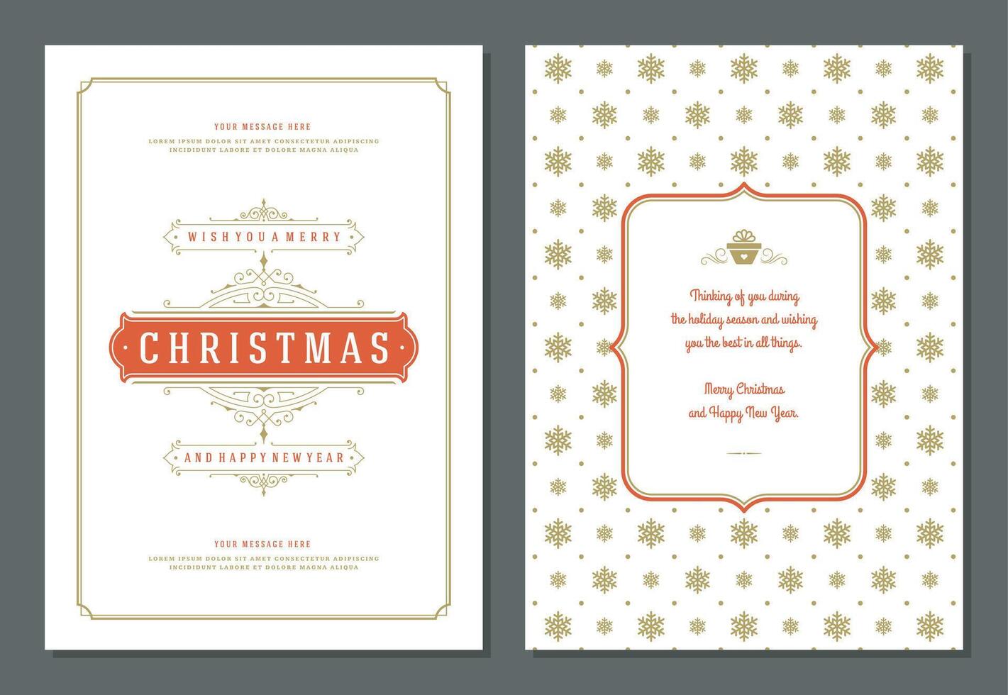 Christmas greeting card design template with quote label illustration vector