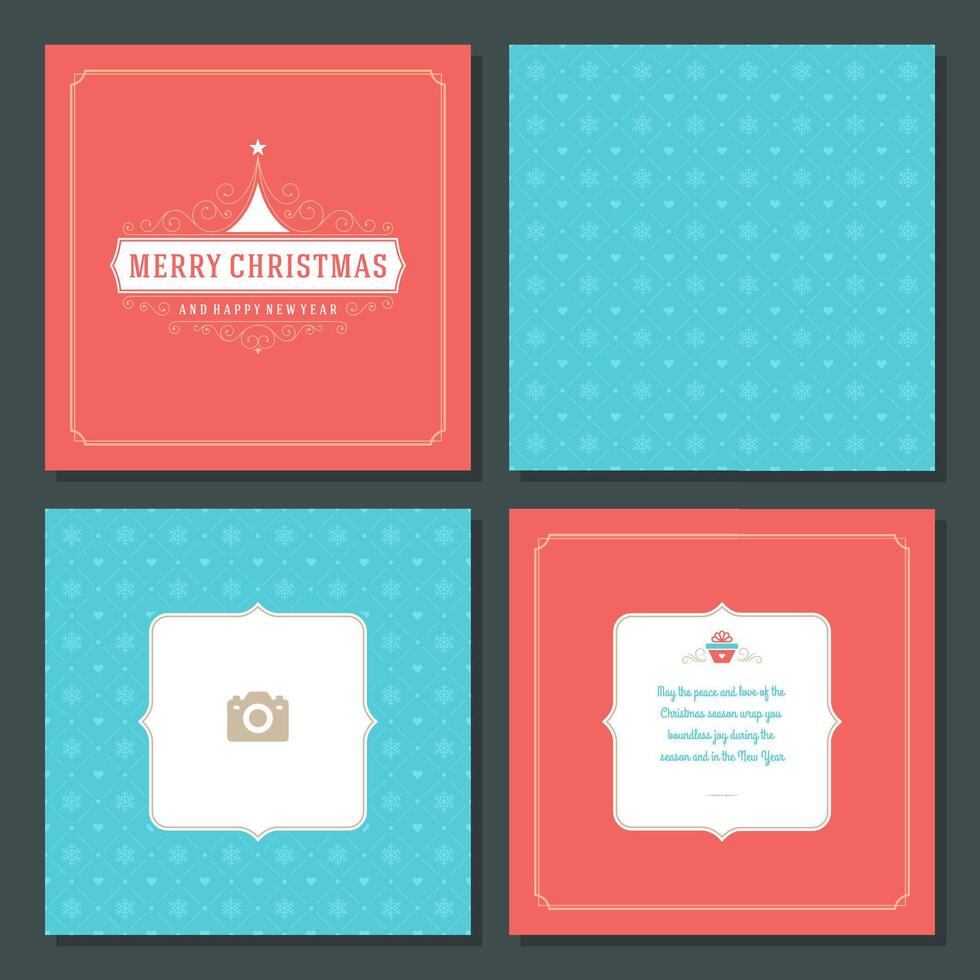 Christmas greeting card design and pattern background vector