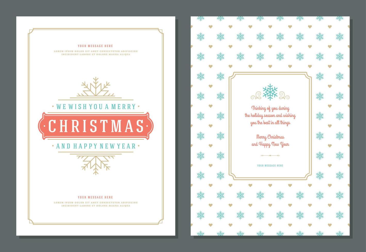 Christmas greeting card design template with quote label illustration vector