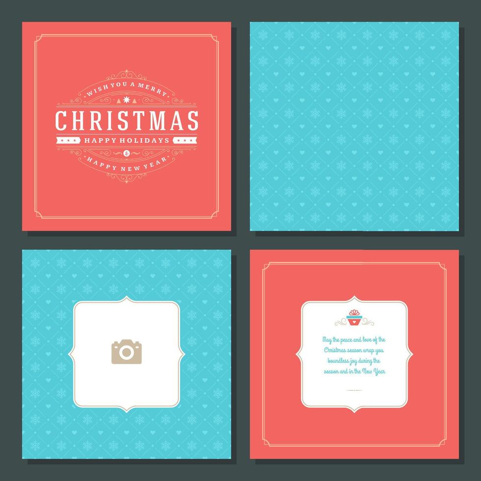 Christmas greeting card design and pattern background vector