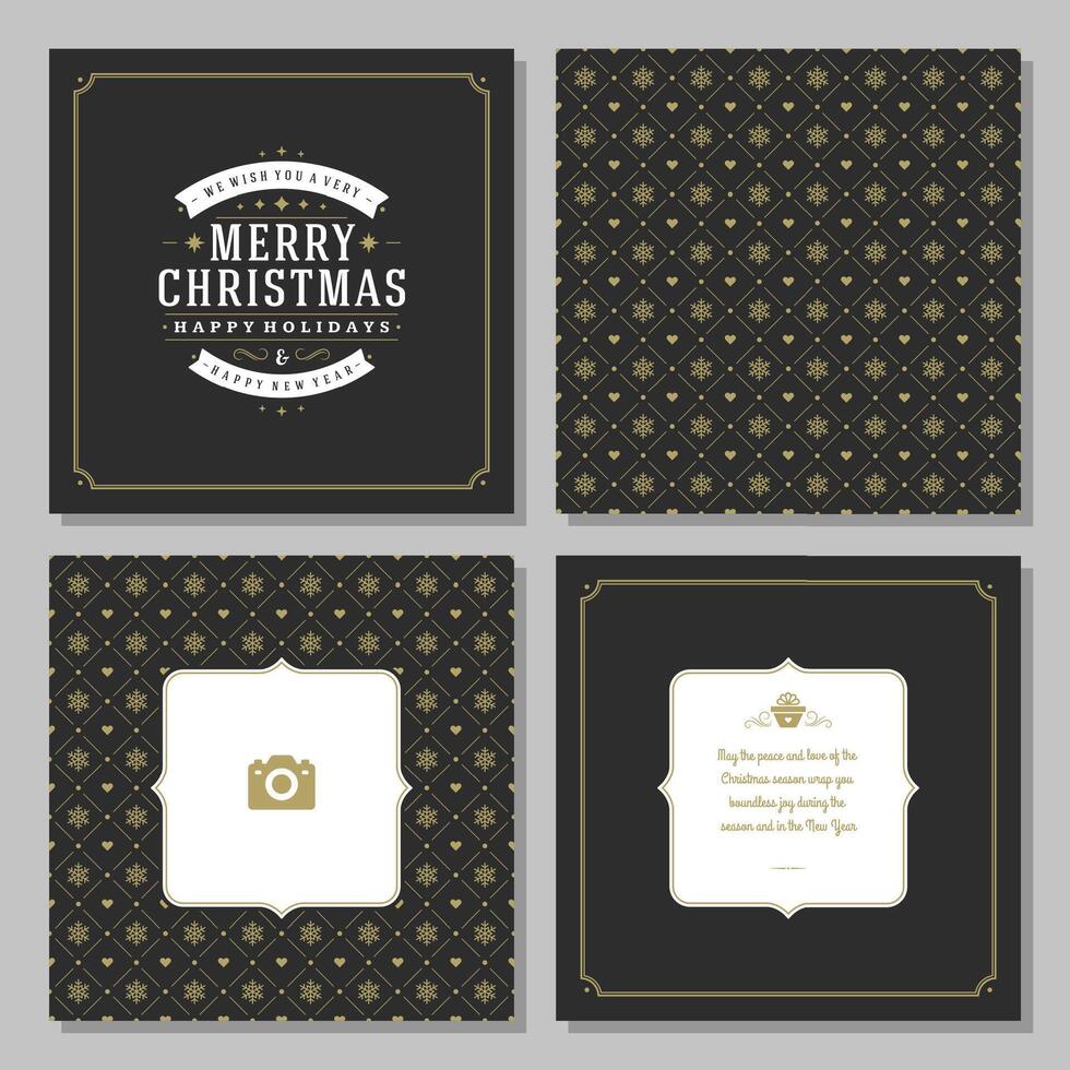 Christmas greeting card design and pattern background vector