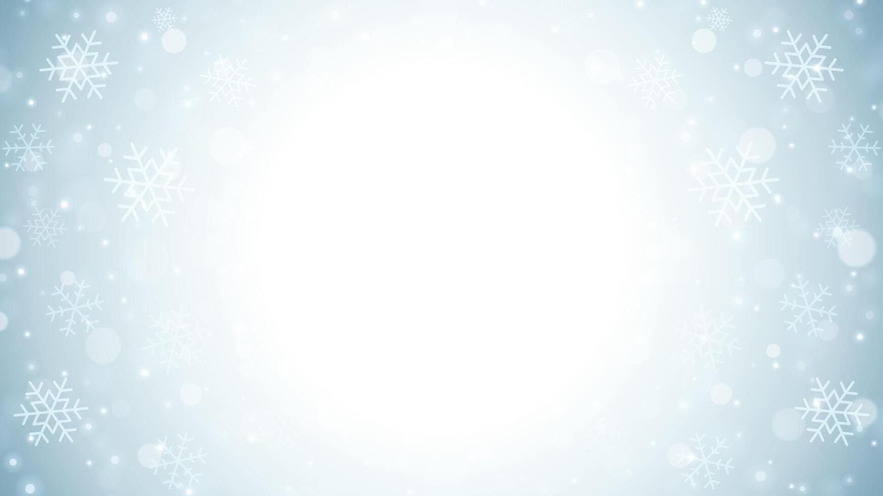 Light Christmas winter background with glow snowflakes 3d design realistic illustration vector