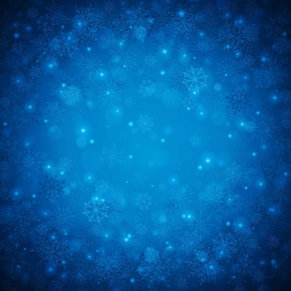 Christmas background snowflakes with lights vector