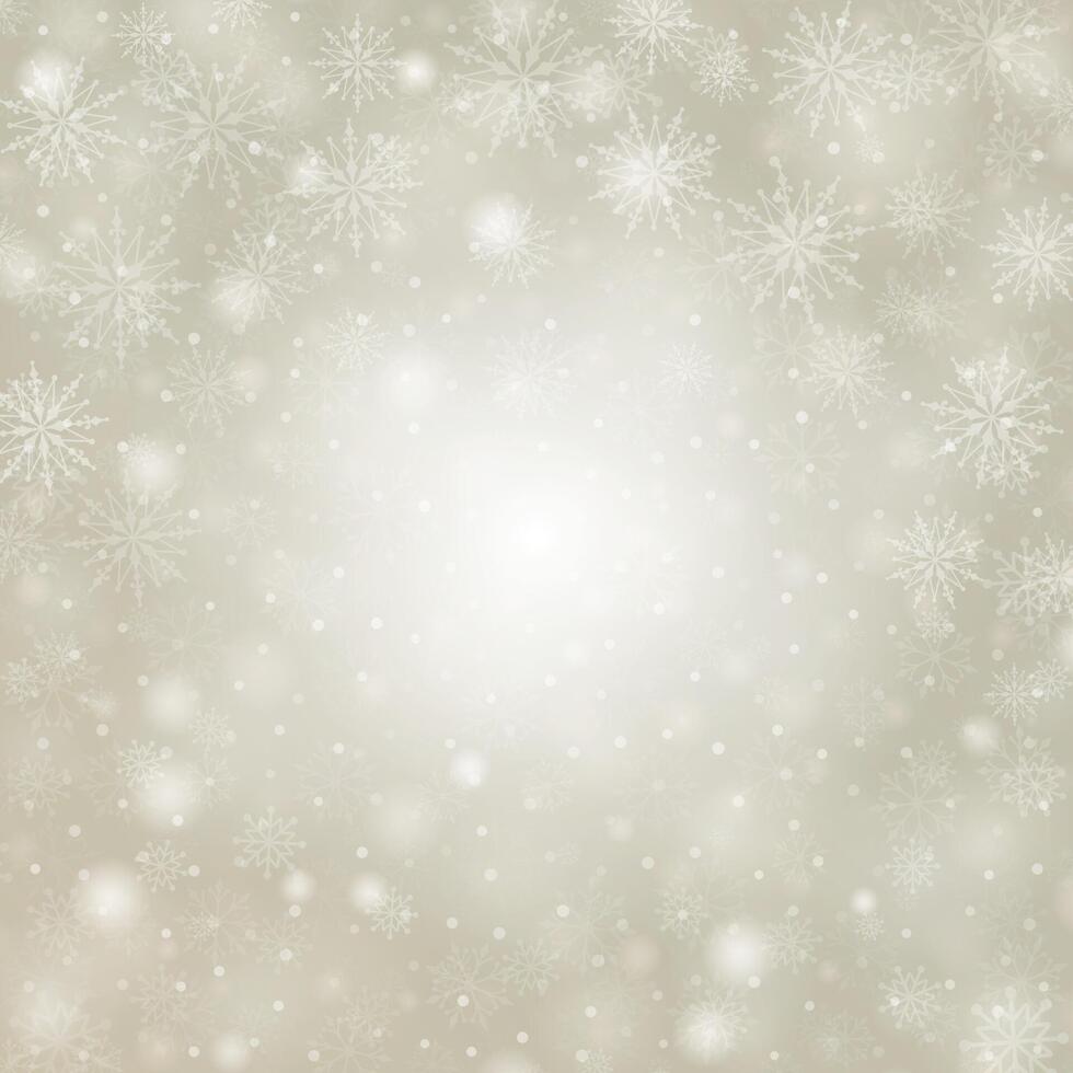 Christmas background snowflakes with lights vector
