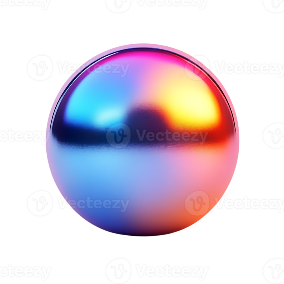 Glossy Sphere with a Transparent Background, a Colorful 3D Rendered Object for Abstract Art and Design. png