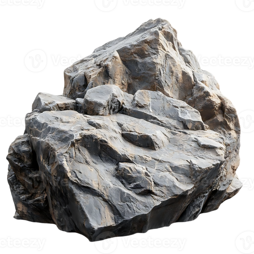 Large Grey Rock with a Transparent Background Isolated png