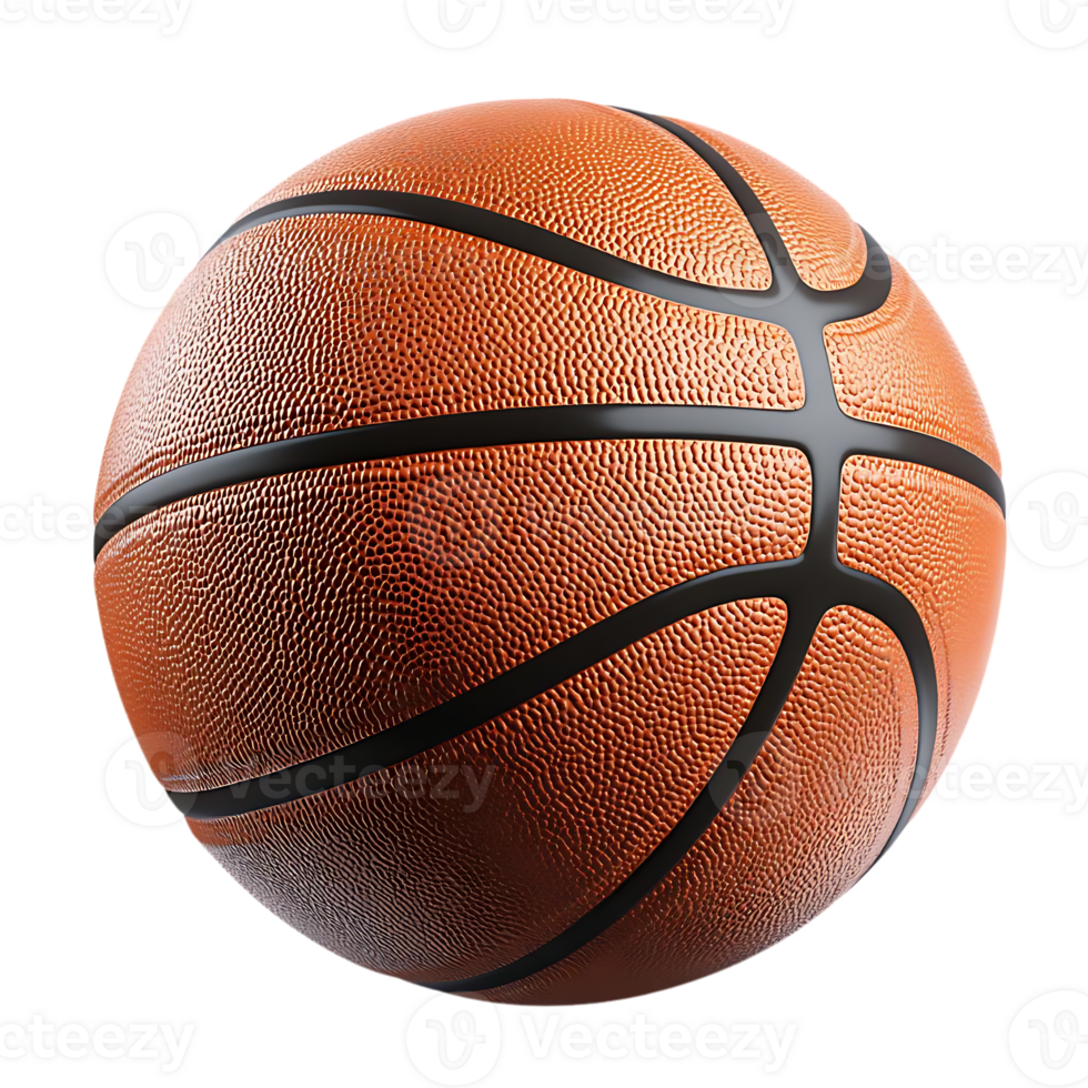 Orange Basketball with Black Lines on Transparent Background png