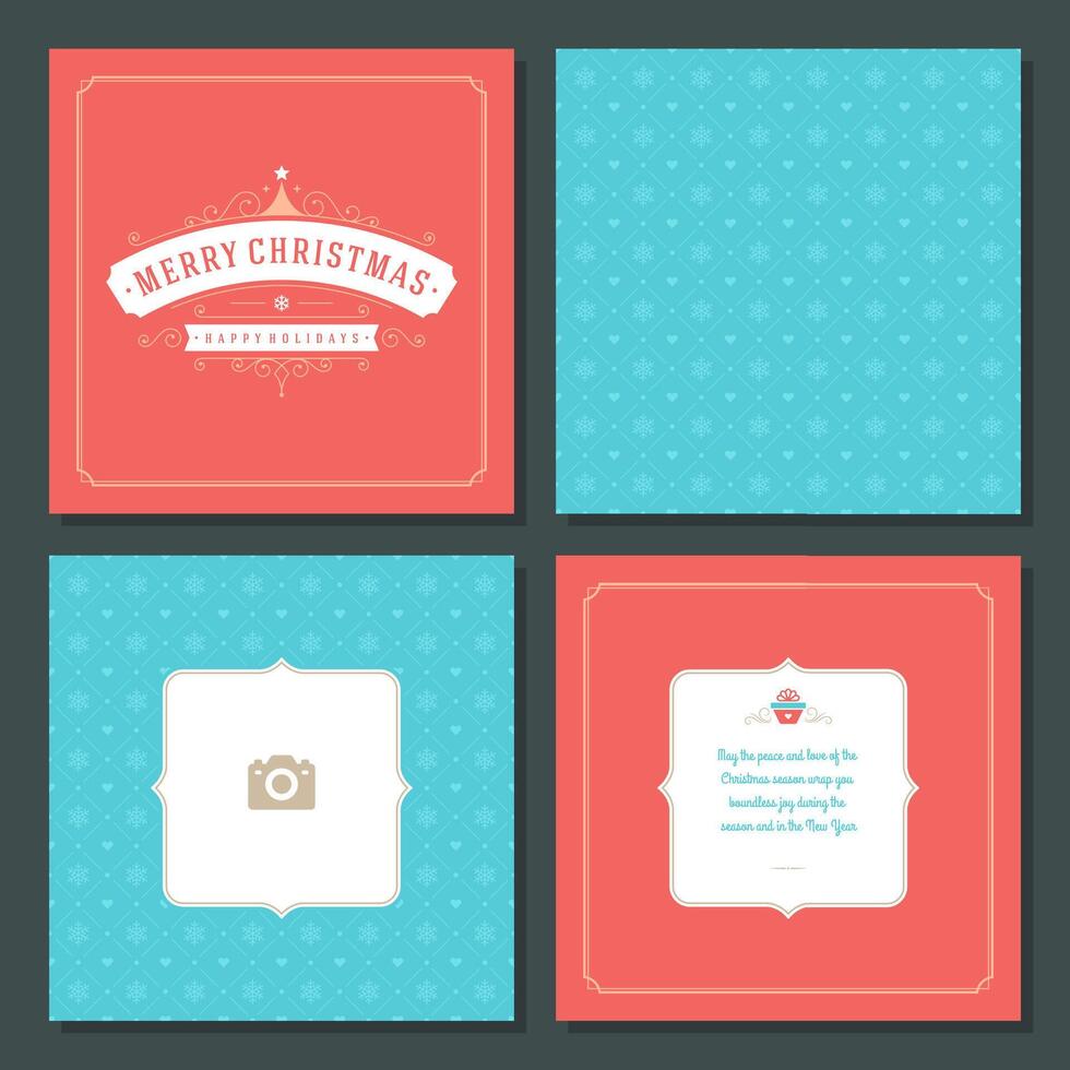 Christmas greeting card design and pattern background vector