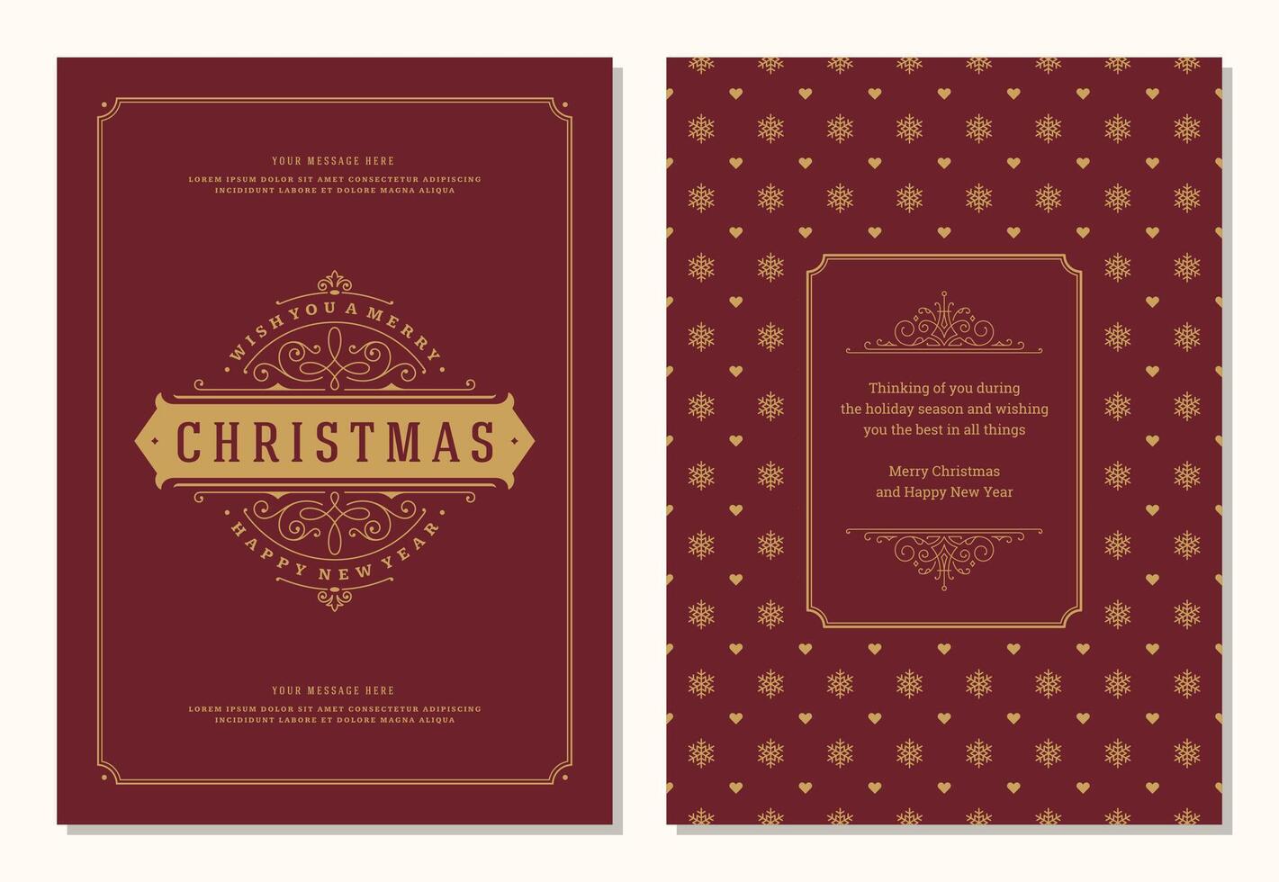 Christmas greeting card design template with quote label illustration vector