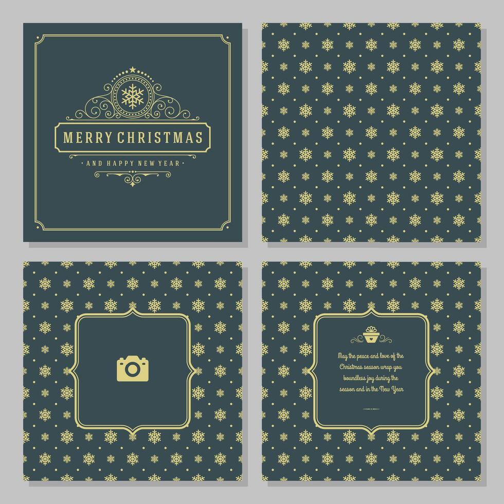 Christmas greeting card design and pattern background vector