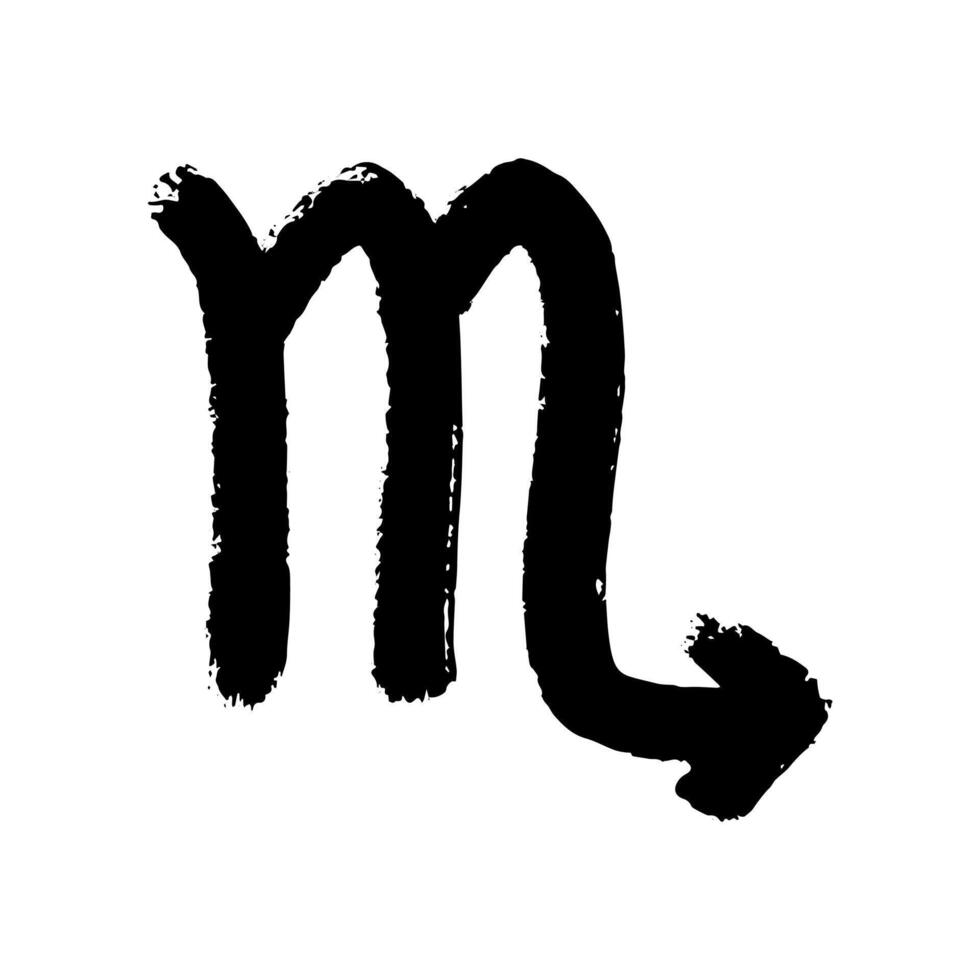 Hand drawn scorpio zodiac sign Esoteric symbol doodle Astrology clipart Element for design vector