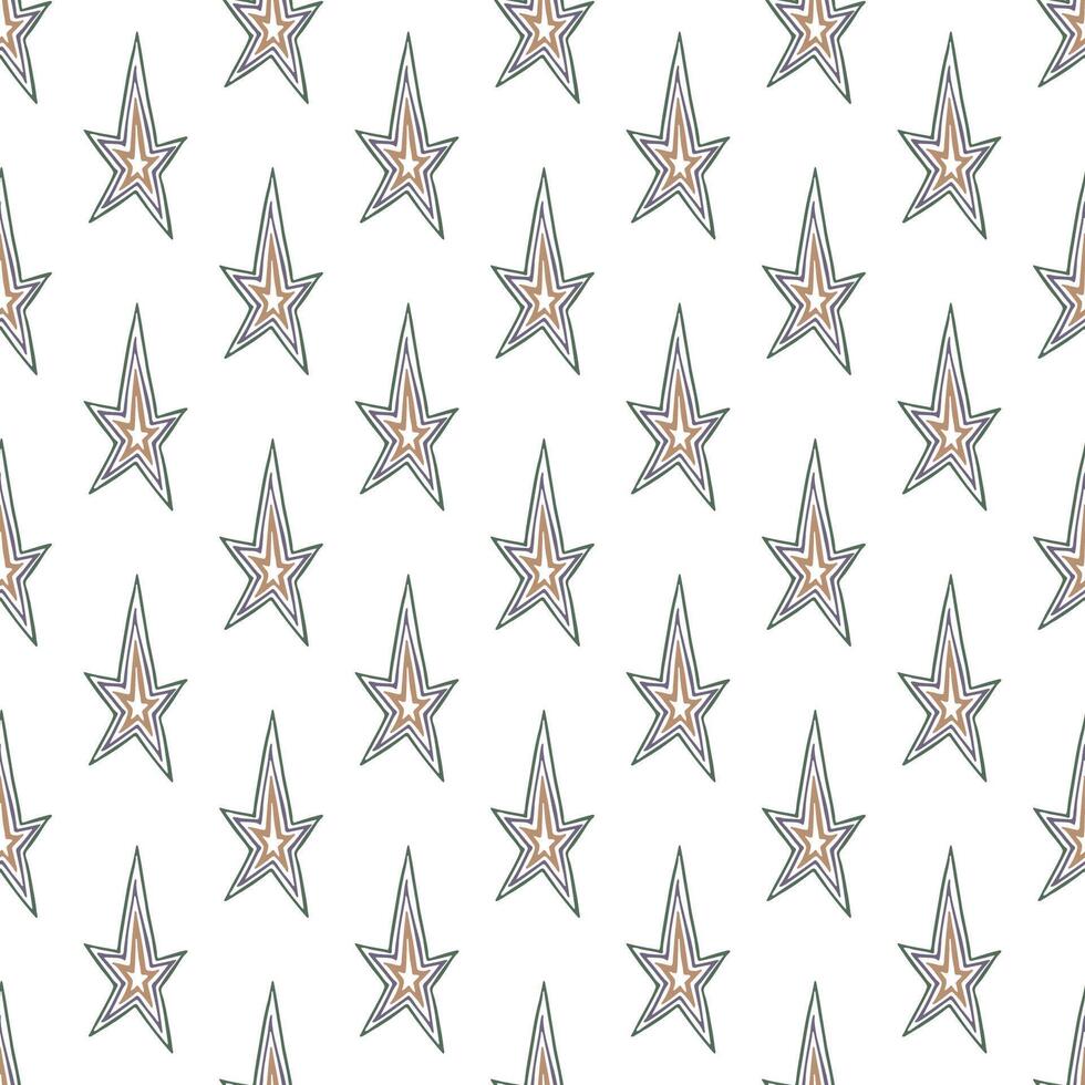Seamless pattern with cute stars doodle for decorative print, wrapping paper, greeting cards, wallpaper and fabric vector