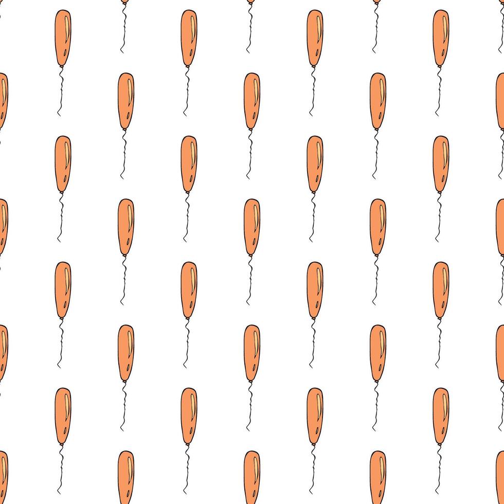 Holiday seamless pattern with flying balloon doodle for decorative print, wrapping paper, greeting cards, wallpaper and fabric vector