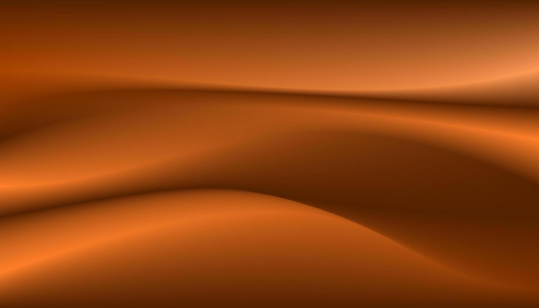 Abstract luxury fabric curved style brown orange gradient texture. Modern motion atmosphere illustration vector