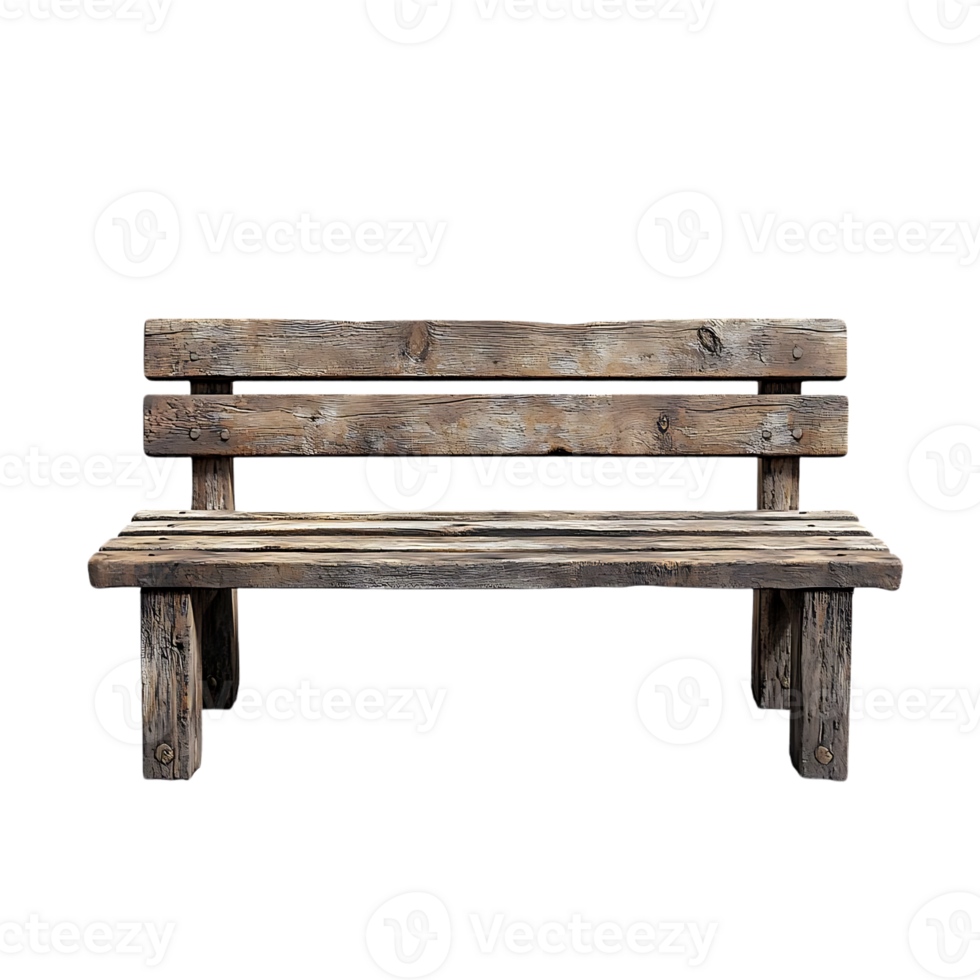 Rustic Wooden Bench with a Transparent Background for Design Projects png