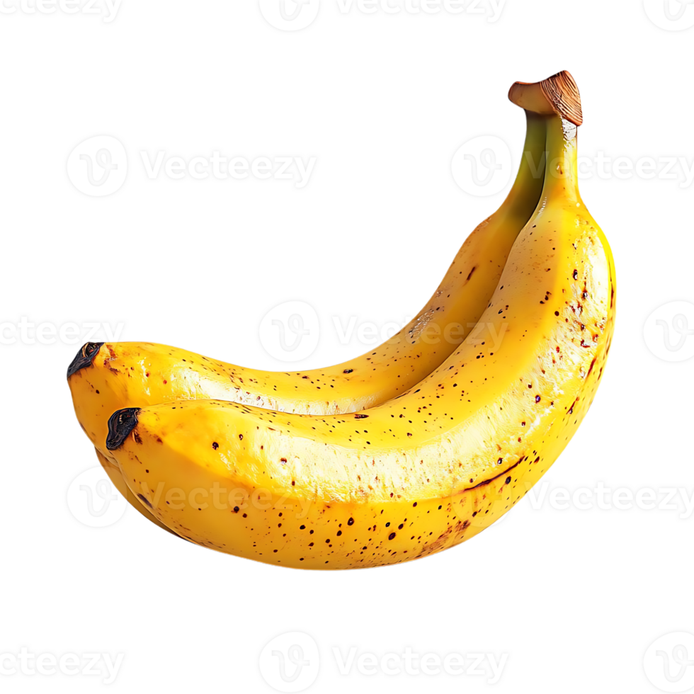 dos maduro bananas con transparente fondo, mostrando un Fresco y sano Fruta png
