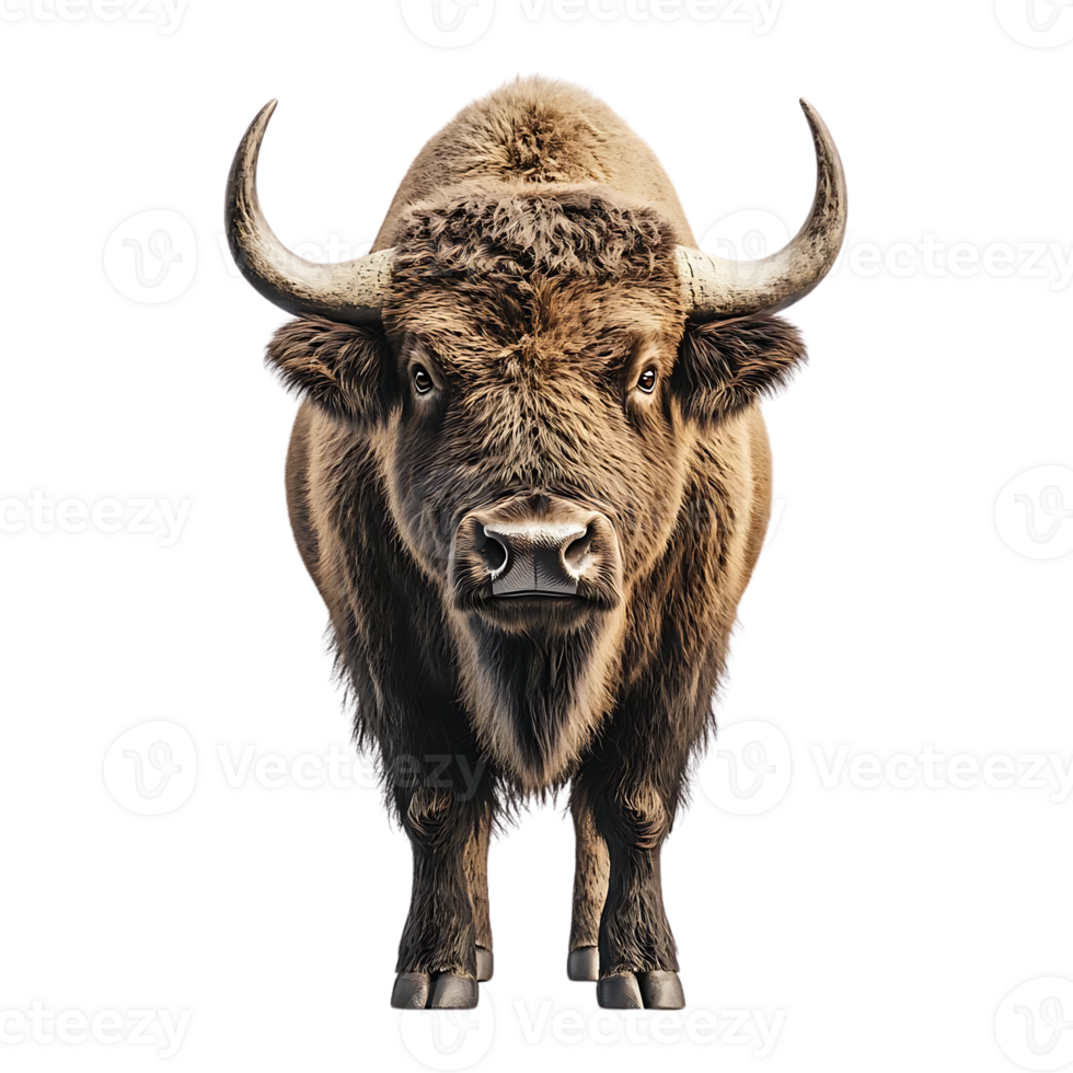 Bison Stands Tall, Powerful and Proud, with a Transparent Background png