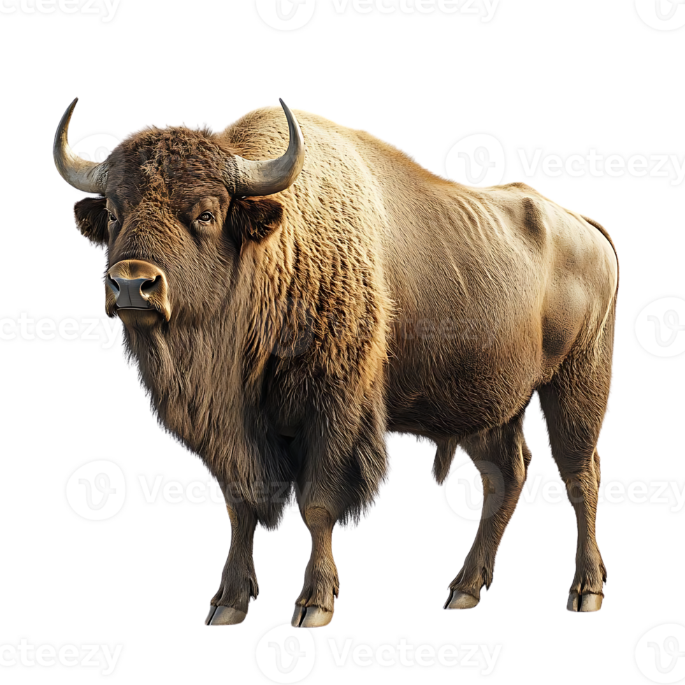 Majestic Bison Stands Tall with a Transparent Background, A Symbol of Strength and Wild Beauty png