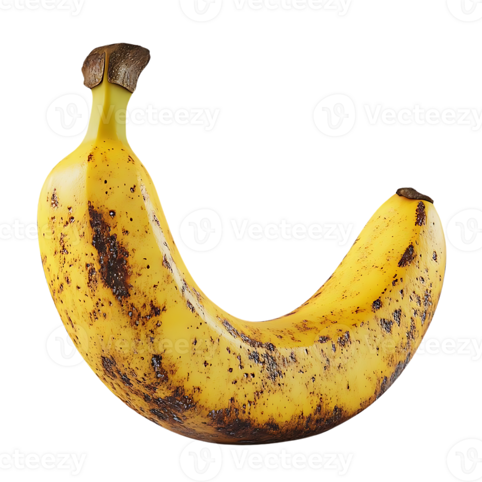 A Single Ripe Banana with a Transparent Background, Isolated on a Black Background png