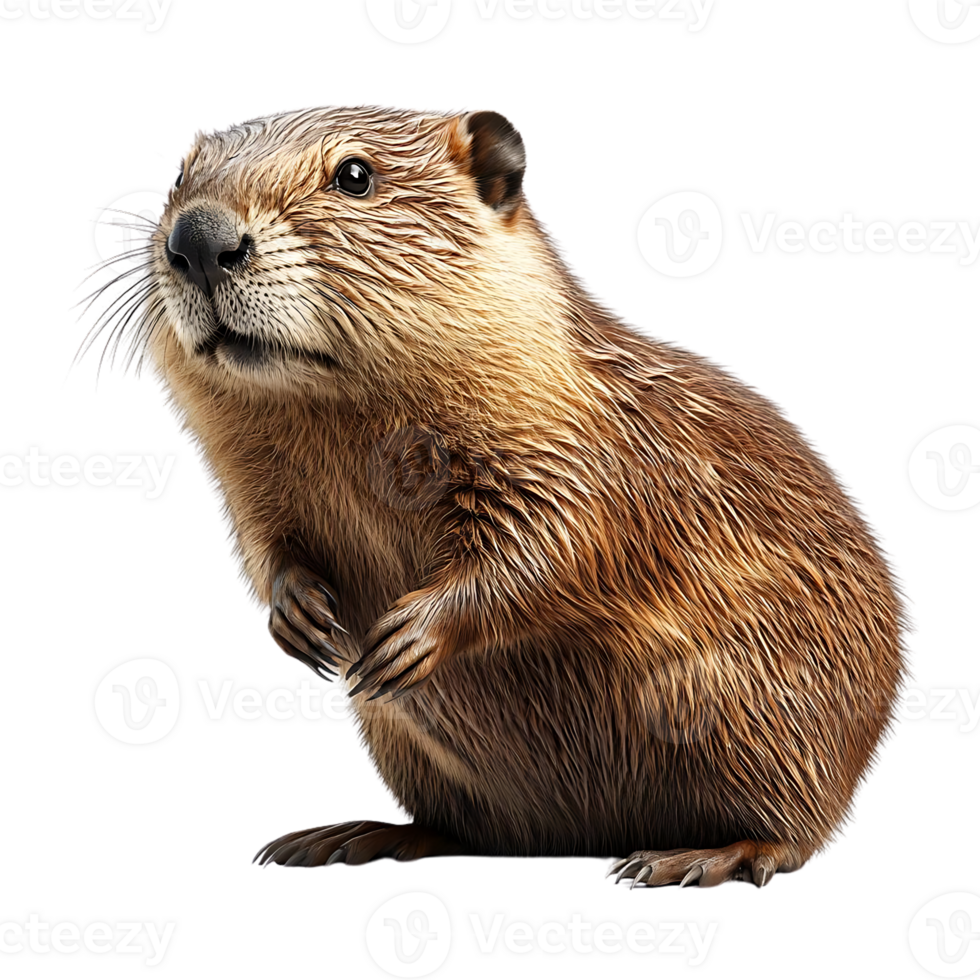 Cute Beaver with Transparent Background - Adorable Animal with Soft Fur on a Clear Background png