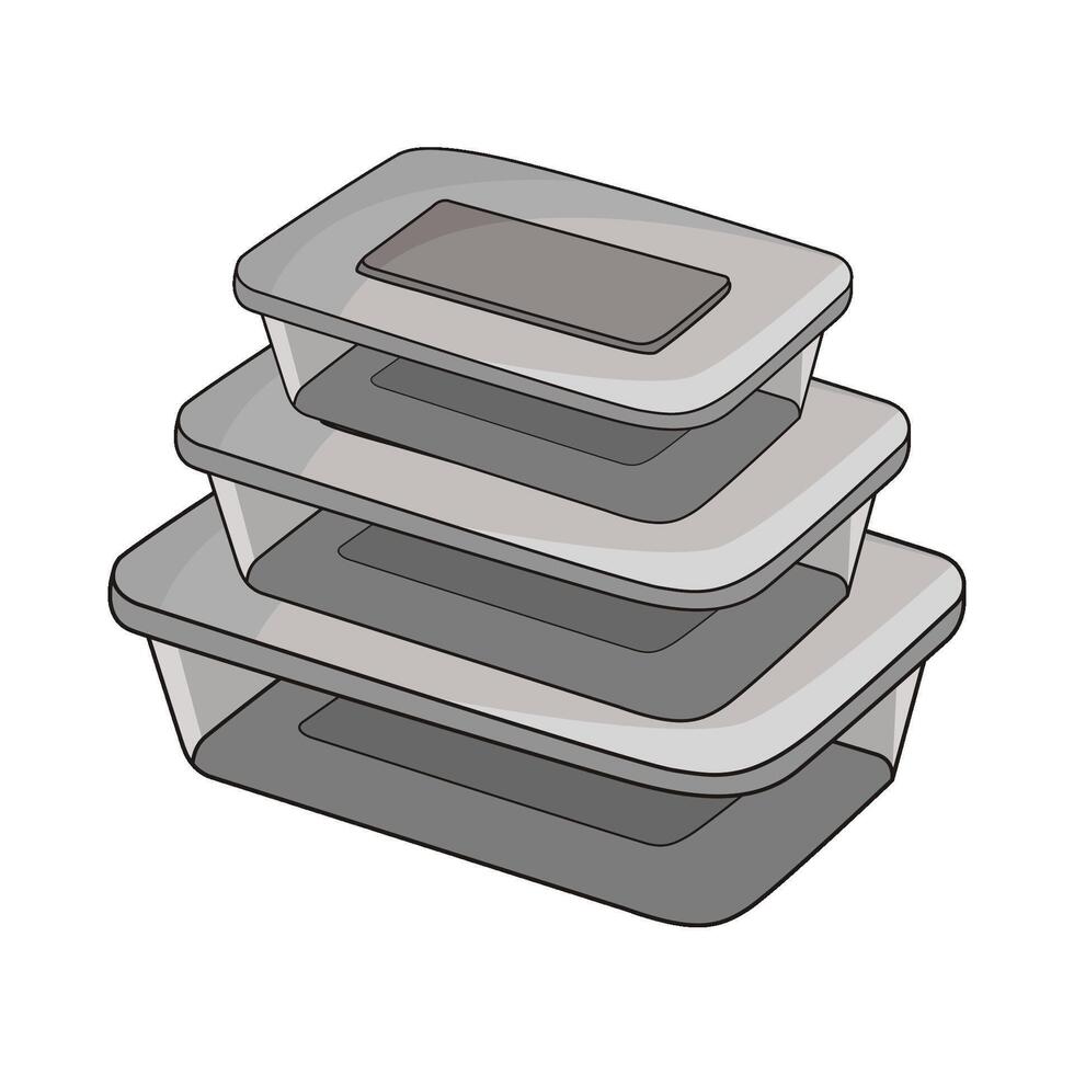 illustration of stack food container vector