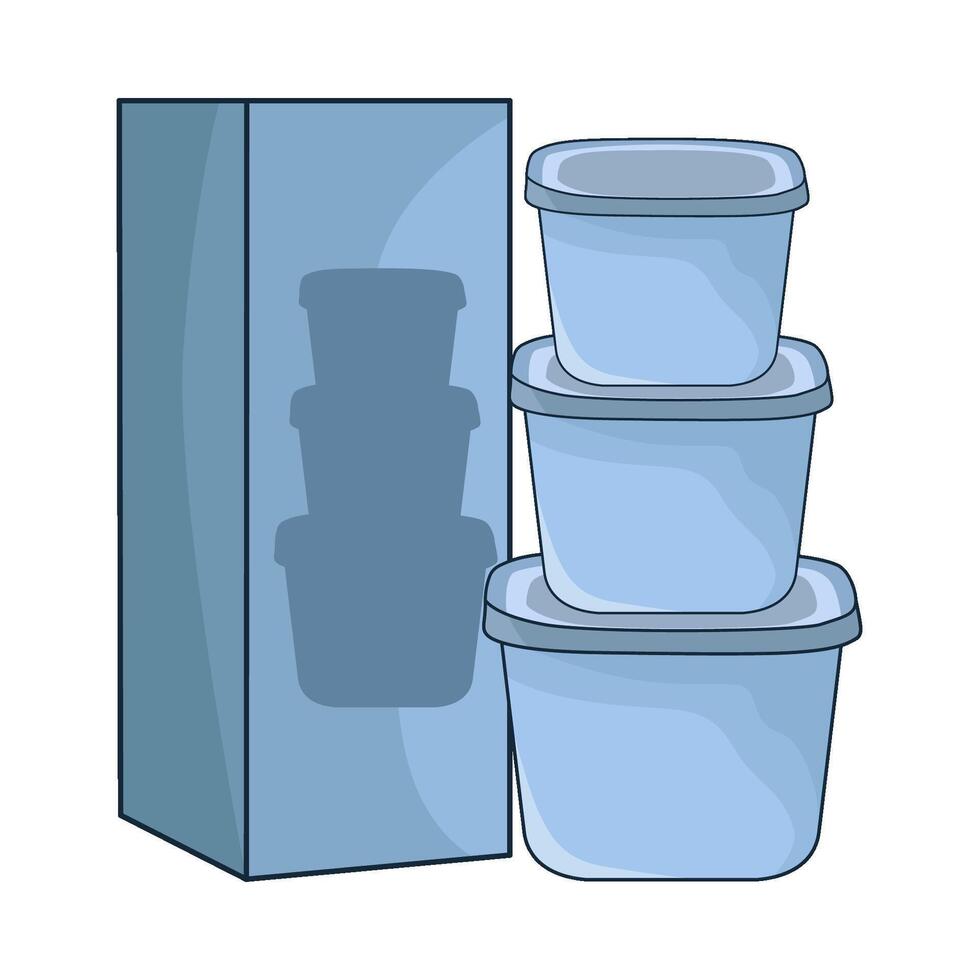 food container set illustration vector