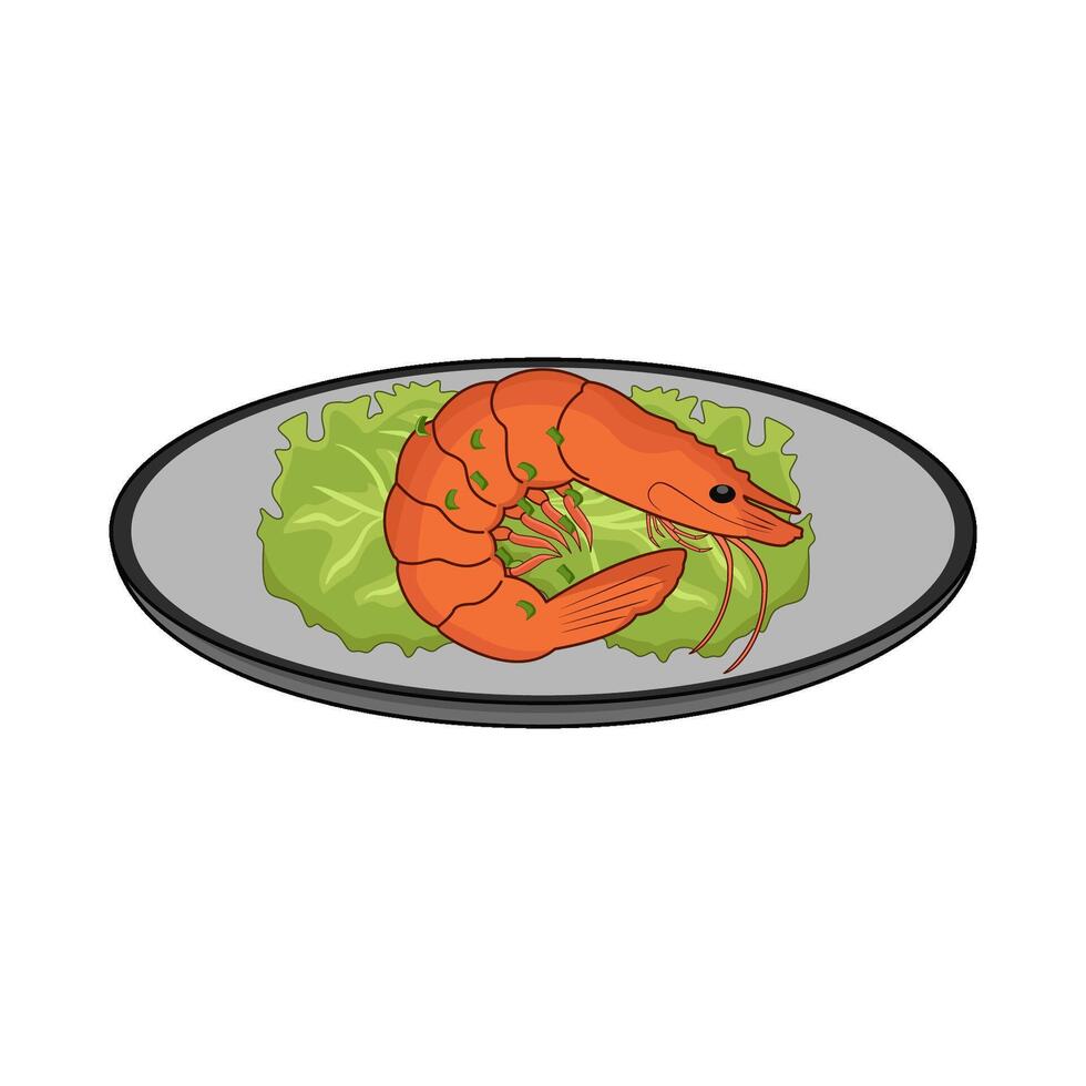 illustration of cooked shrimp vector