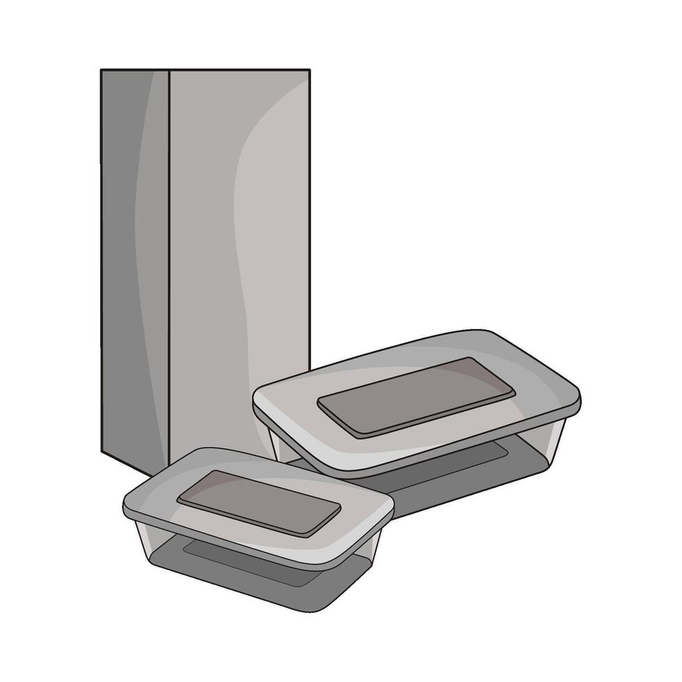 plastic food container illustration vector